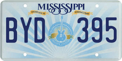 MS license plate BYD395