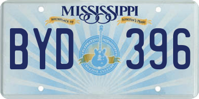 MS license plate BYD396