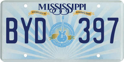 MS license plate BYD397