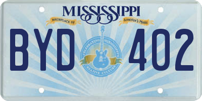 MS license plate BYD402