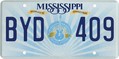 MS license plate BYD409