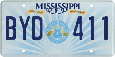 MS license plate BYD411