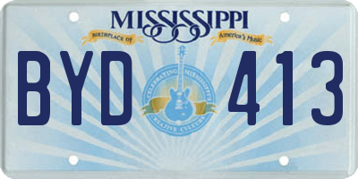 MS license plate BYD413