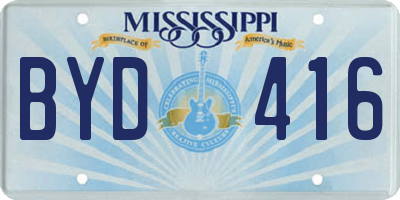 MS license plate BYD416