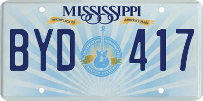 MS license plate BYD417