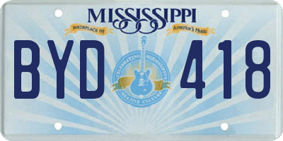 MS license plate BYD418