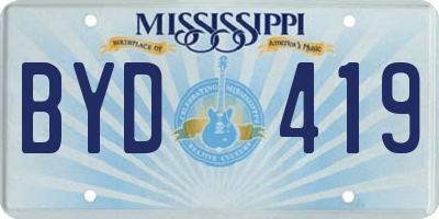 MS license plate BYD419