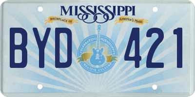MS license plate BYD421