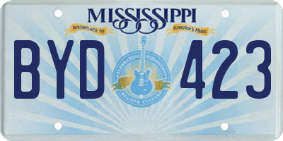 MS license plate BYD423