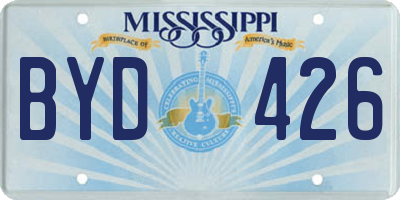 MS license plate BYD426