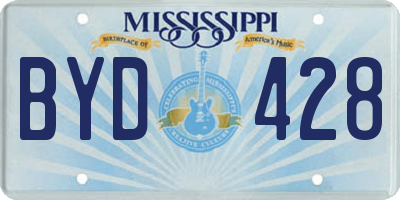 MS license plate BYD428