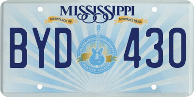 MS license plate BYD430
