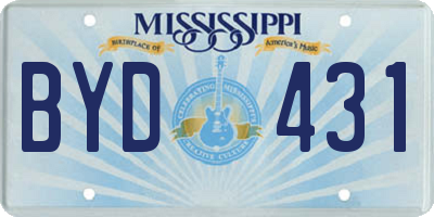 MS license plate BYD431