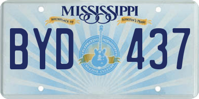 MS license plate BYD437