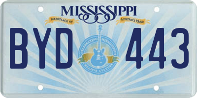 MS license plate BYD443
