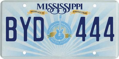 MS license plate BYD444