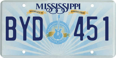 MS license plate BYD451