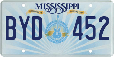 MS license plate BYD452