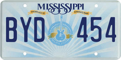MS license plate BYD454
