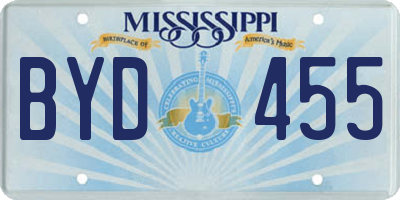 MS license plate BYD455
