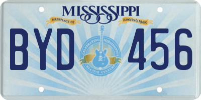 MS license plate BYD456
