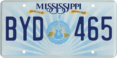 MS license plate BYD465