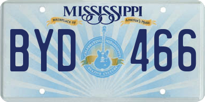 MS license plate BYD466