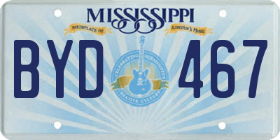MS license plate BYD467