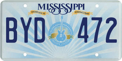 MS license plate BYD472