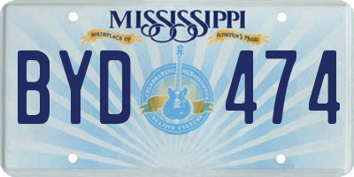 MS license plate BYD474