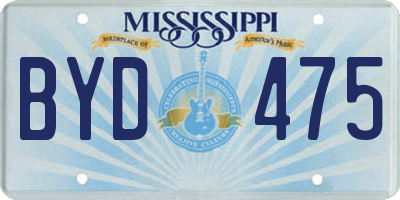 MS license plate BYD475