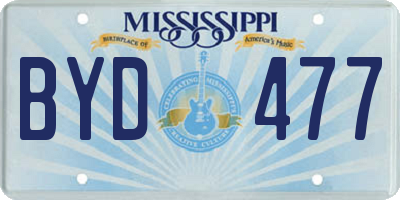 MS license plate BYD477