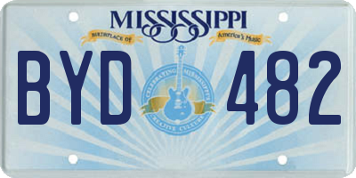 MS license plate BYD482