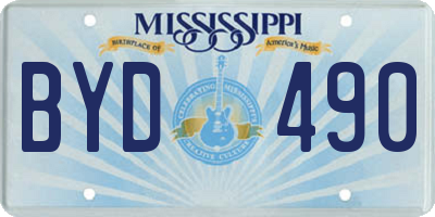 MS license plate BYD490