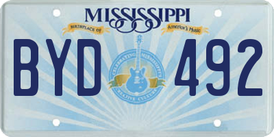 MS license plate BYD492