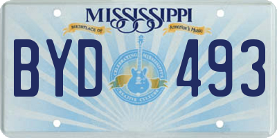 MS license plate BYD493