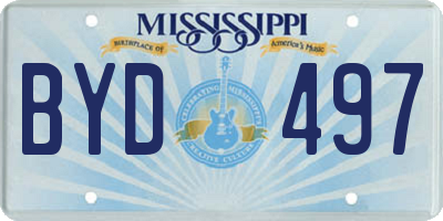 MS license plate BYD497