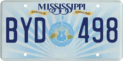 MS license plate BYD498