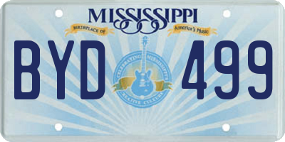 MS license plate BYD499