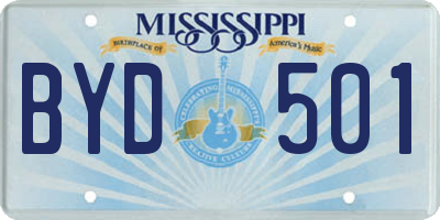 MS license plate BYD501