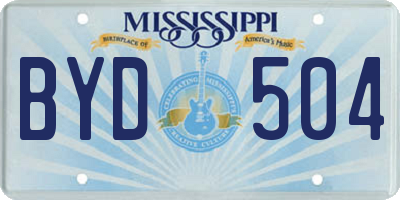 MS license plate BYD504