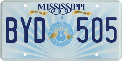 MS license plate BYD505