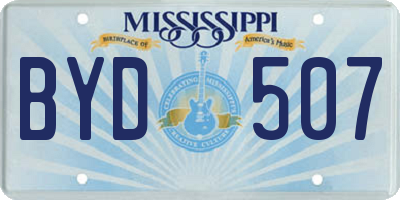 MS license plate BYD507