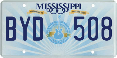 MS license plate BYD508