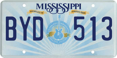 MS license plate BYD513