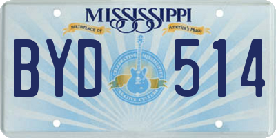 MS license plate BYD514