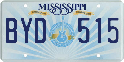 MS license plate BYD515