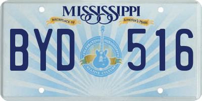 MS license plate BYD516