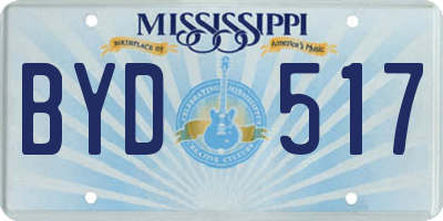MS license plate BYD517
