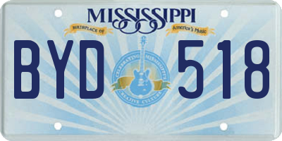 MS license plate BYD518